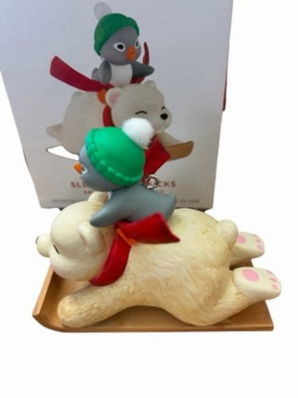 2025 Hallmark Snowball and Tuxedo #25 Sledding Sidekicks Christmas Ornament